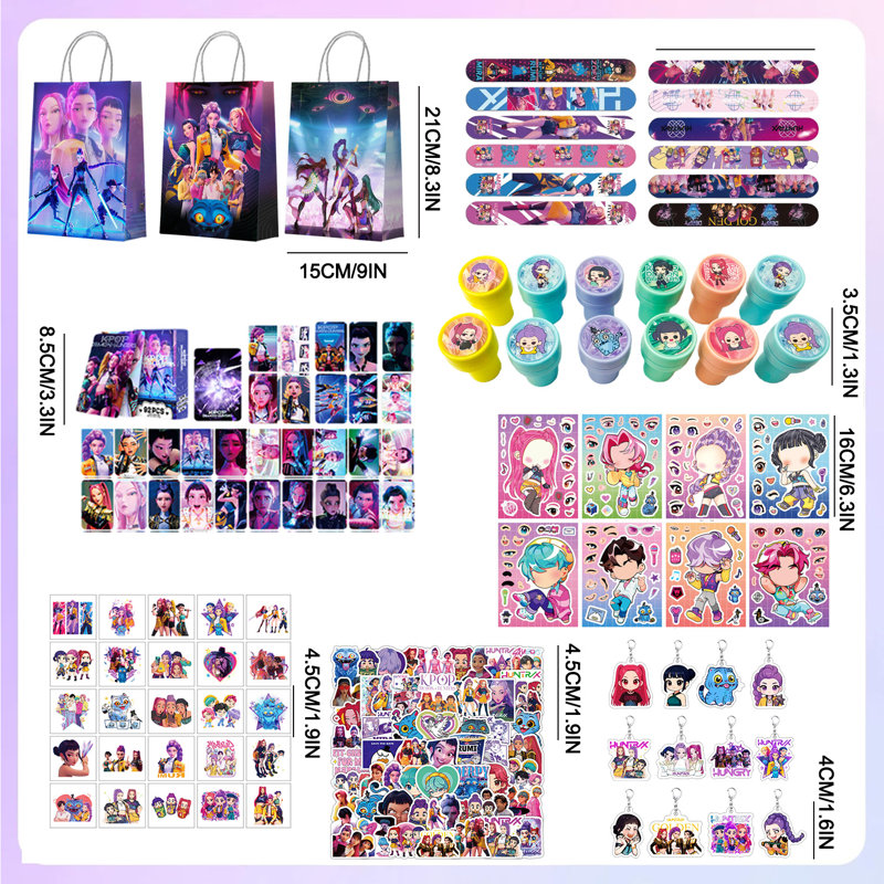 Ensemble de décorations de fête d'anniversaire pour chasseurs de démons Kpop Kpop, 227 pièces