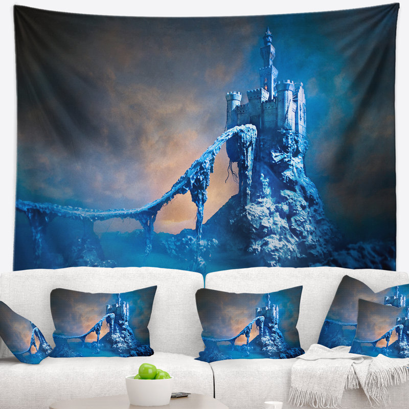 Tapisserie du vieux château bleu, H 32 po x l 39 po