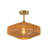 1-light Boho Woven Geometric Semi-flush Mount 