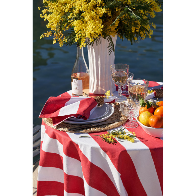 Brezhane St. Tropez Napkins - Stripes - 19" x 19", Red