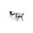 Amlie 23.75" Round Glass Metal Table with 2 Rattan Stack Chairs