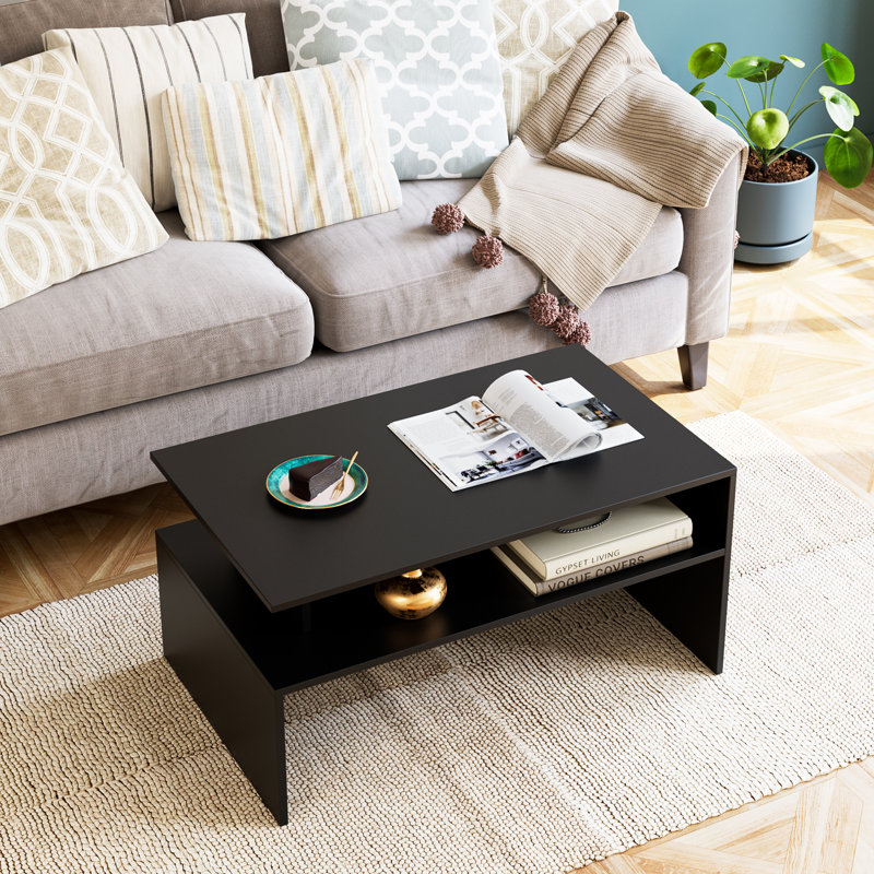 Harleyquinn Sled Coffee Table with Storage, Black
