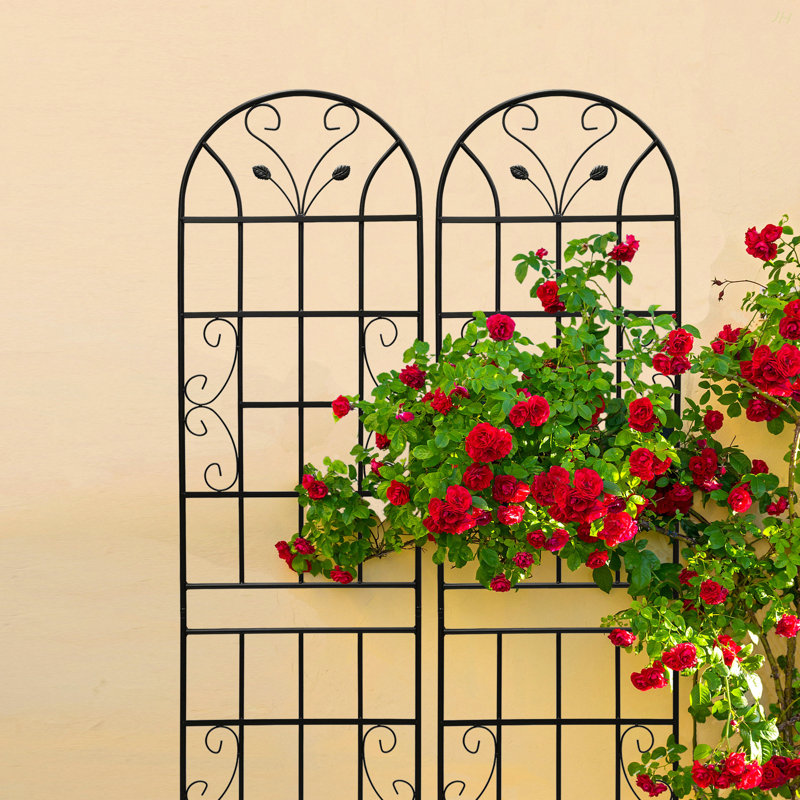 Paquet de 4 treillis de jardin en métal 86,7 "x 19,7" antirouille pour plantes grimpantes