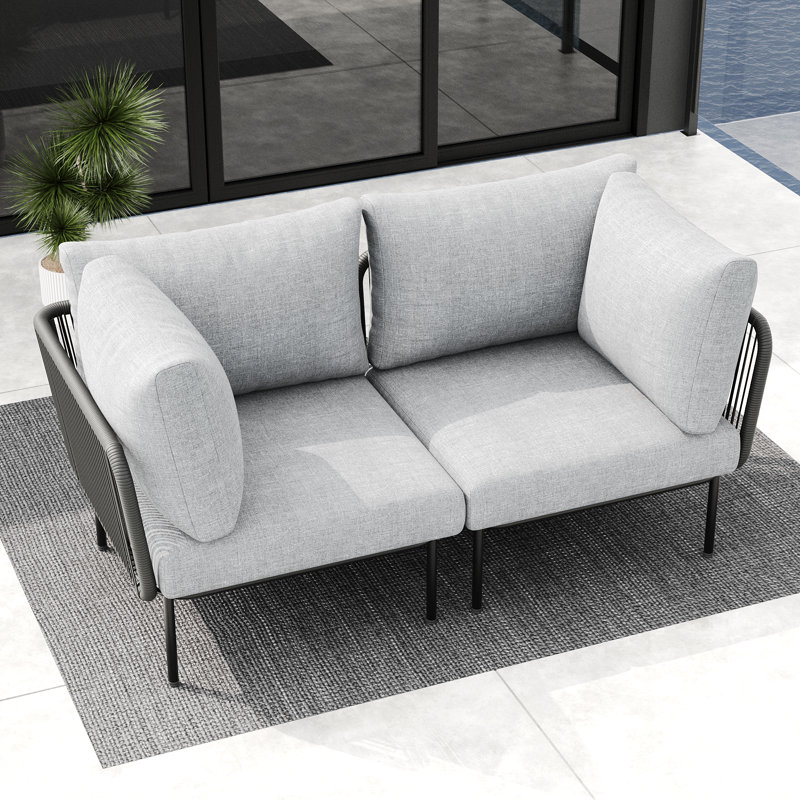 Metal Outdoor Lounge Chair, Light Grey