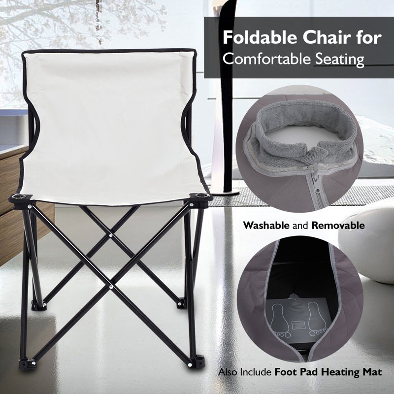 Gray Portable Infrared Sauna with Heating Foot Pad and Chair