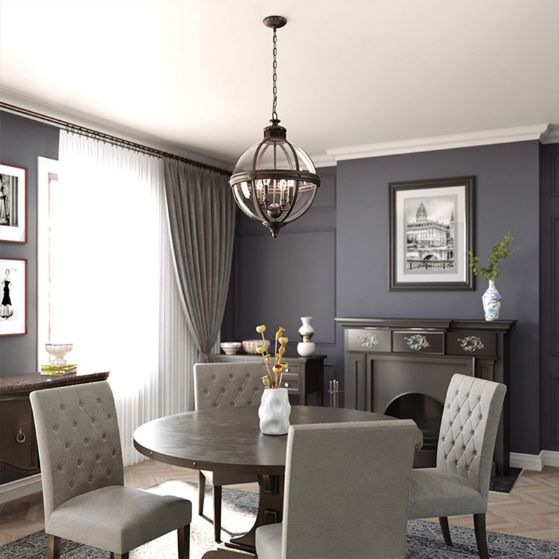 Doxey 4 - Light Sphere Pendant, Antique Nickel