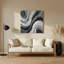 Abstrait fluide, art mural gris en métal 87-1767329751