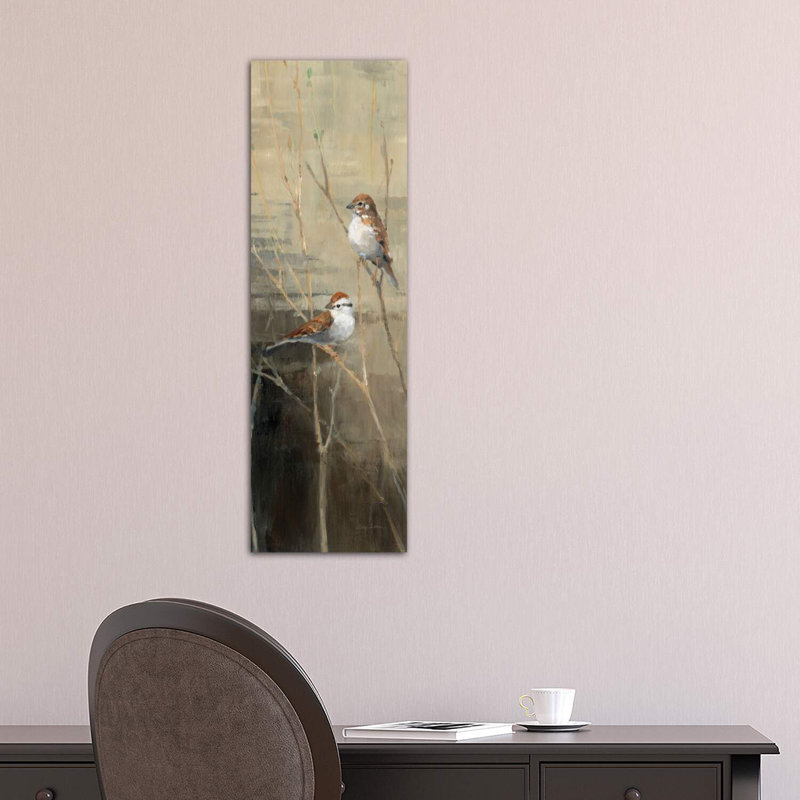 «Sparrows at Dusk II» par Avery Tillmon - reproduction d'art panoramique, Toile tendue, H 36 po x l 12 po x P 1,5 po