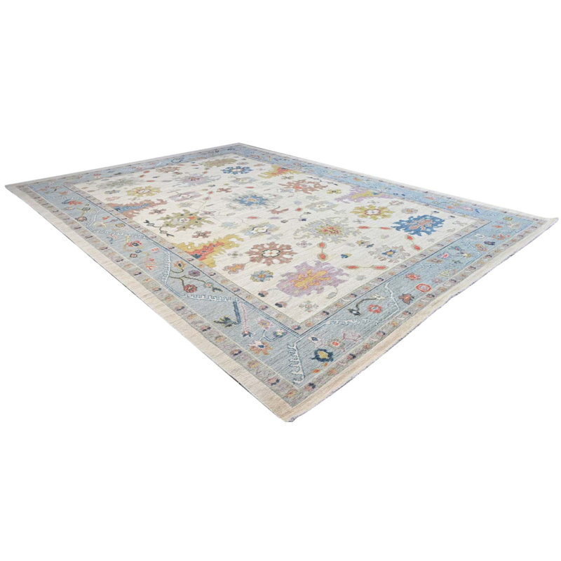 Oushak Collection, Transitional One-of-a-Kind Rectangle 10'3" X 14'2" Hand Knotted Area Rug