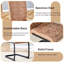 4 tables de salle à manger avec table rectangulaire brune et chaises en métal noir, 4 supports de surface texturés de style rétro, minimaliste-416847575