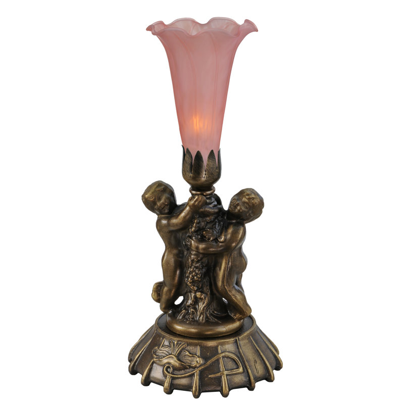 Twin Cherub Torchiere Table Lamp, Pink