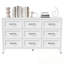 Commode en bois avec 9 tiroirs et pieds robustes-1452829534