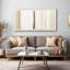 Abstrait, art mural moderne et abstrait, art mural sur toile brun et blanc