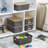 Set of 6 Stackable 5.2QT Plastic Storage Containers With Bamboo Lids & Label Holder, 10×7.2×4.1 Inch Multipurpose Organizer Bins for Pantry Closet Desk Office-129676937