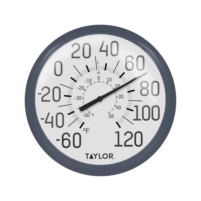 Thermomètre mural Big & Bold Taylor, 13,25 po, bleu marine