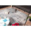 Tapis bleu / gris / blanc en polypropylène tissé à la machine à motif abstrait-119974019