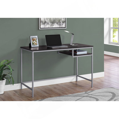 Bureau d'ordinateur Fullilove, bureau à domicile, ordinateur portable, L 48 po, travail, métal, stratifié, contemporain, moderne