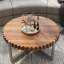 Table basse de salon de 31,4 pouces, table basse moderne en grain de bois naturel faite à la main en forme de tambour, table basse en bois F Smith, table basse à base robuste