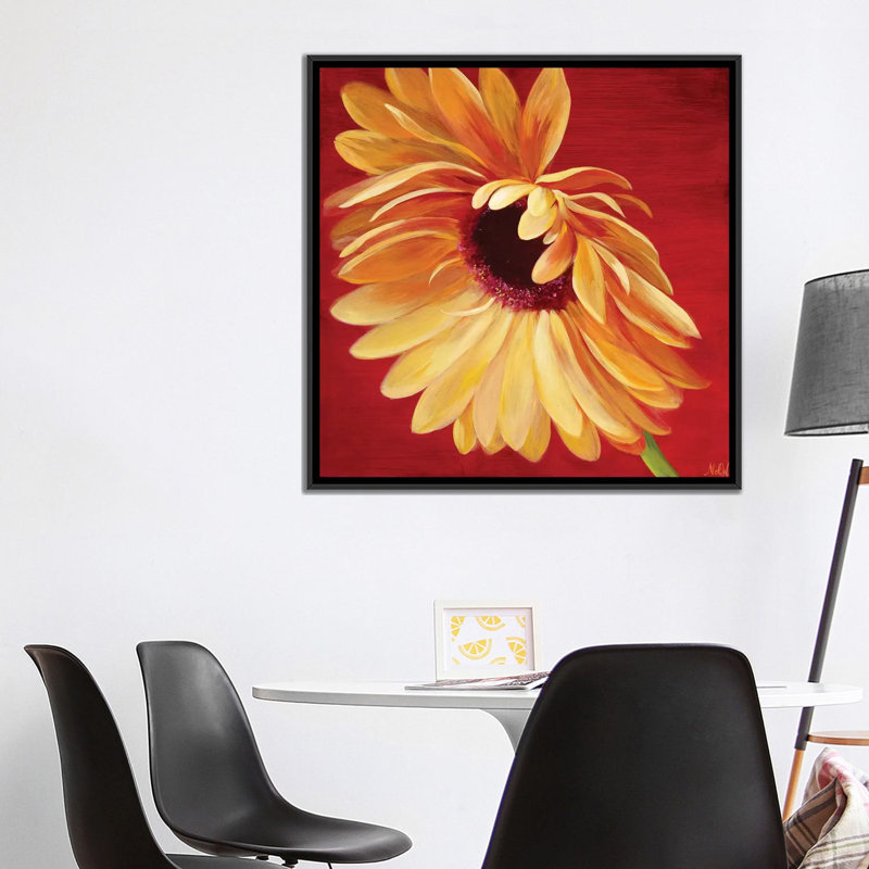« little miss soleil ii », impression sur toile, H 37 po x l 37 po x P 1,5 po, Toile avec cadre flottant noir, Pas de tapis