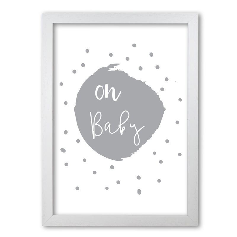 Oh Baby - Painting, 30 cm H x 21 cm W x 5 cm D, White Grain Frame