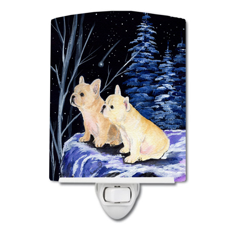 Starry French Bulldog Ceramic Night Light