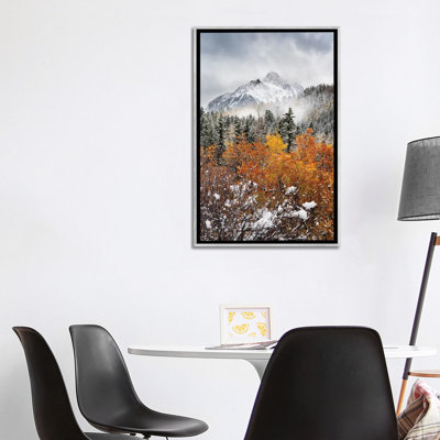 Mont Sneffels, automne, tempête de neige - Montagnes de San Juan, Colorado, enneigées, paysage, reproduction d'art mural, toile encadrée