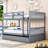 Full Over Full Wood Bunk Bed With Twin Trundle, Ladder And Guardrails-388486525
