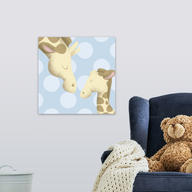 Giraffe maman et baby art Carrickfergus, H 16 po x l 16 po x P 1,25 po, Toile