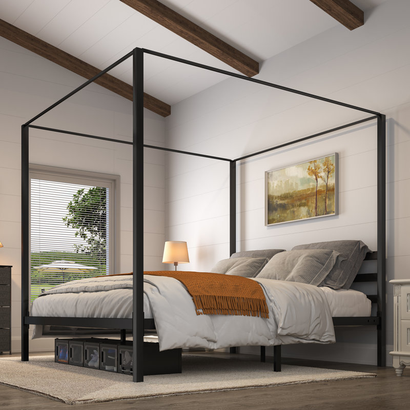 Kyvin Canopy Bed, Queen, Black