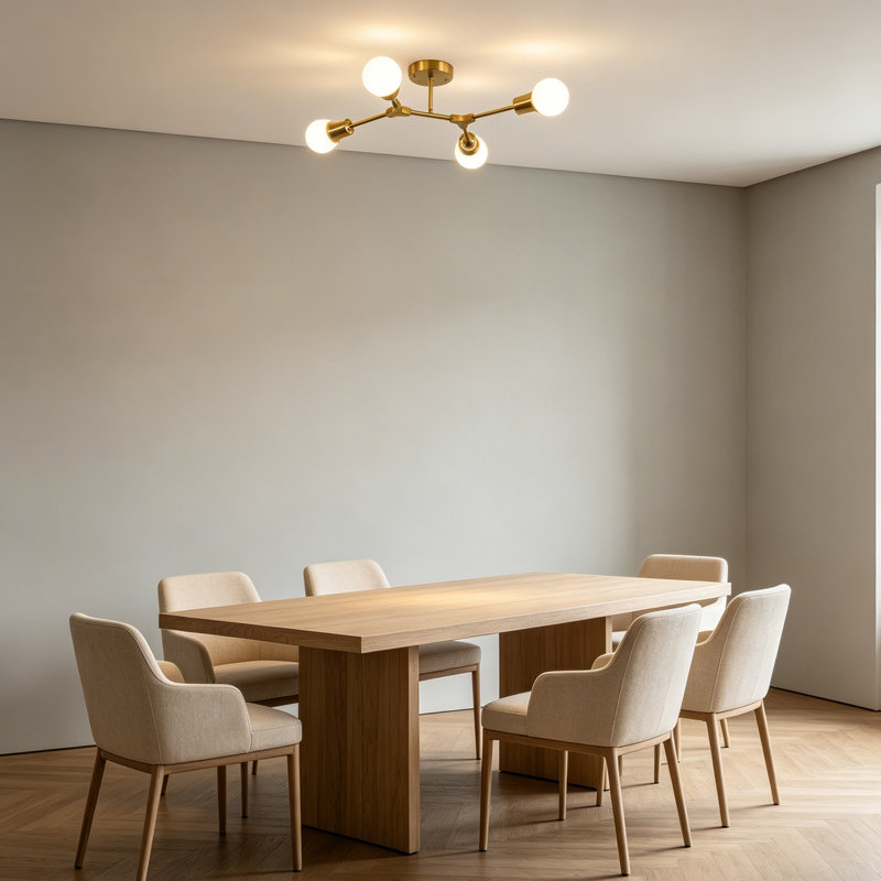 Plafonnier semi-encastré Modern, H 4,72 po x l 18,9 po x P 6,3 po, 4