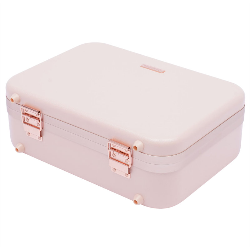 Larencia 13'' Portable Multifunction Makeup Case With LED Mirror, Pink