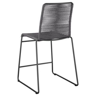 Jerome Woven Rope Metal Counter Chair Charcoal (Set Of 2)