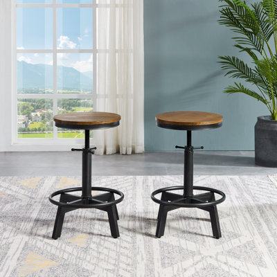 Eatontown Adjustable Height Counter Stool with Iron Frame