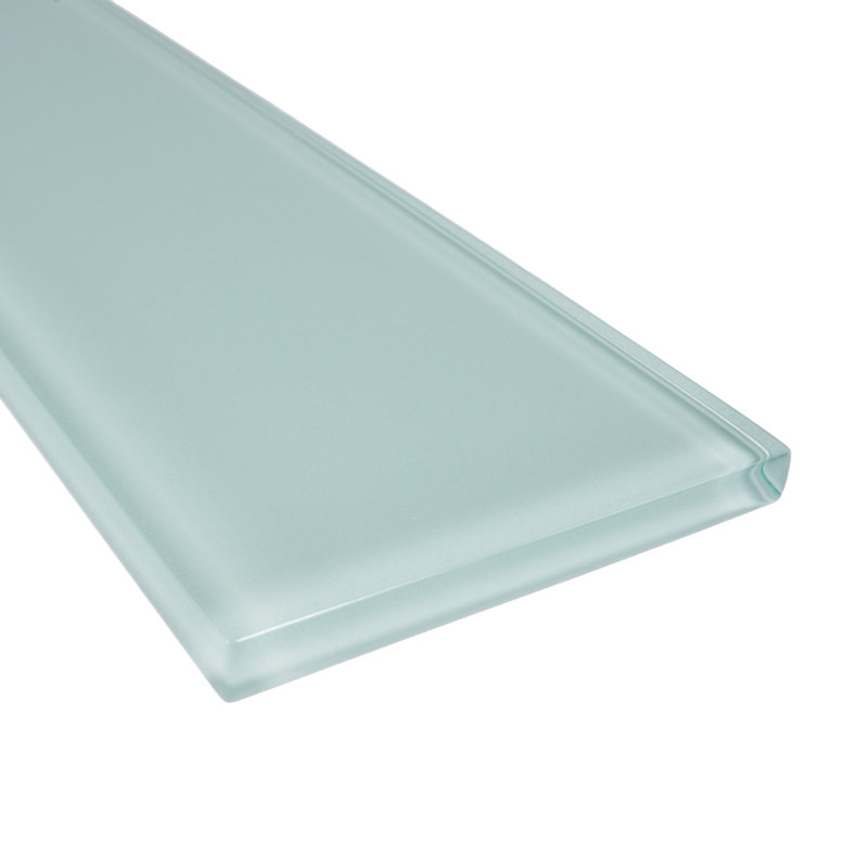 3" X 12" Glass Brick Look Subway Wall Tile, Light Blue