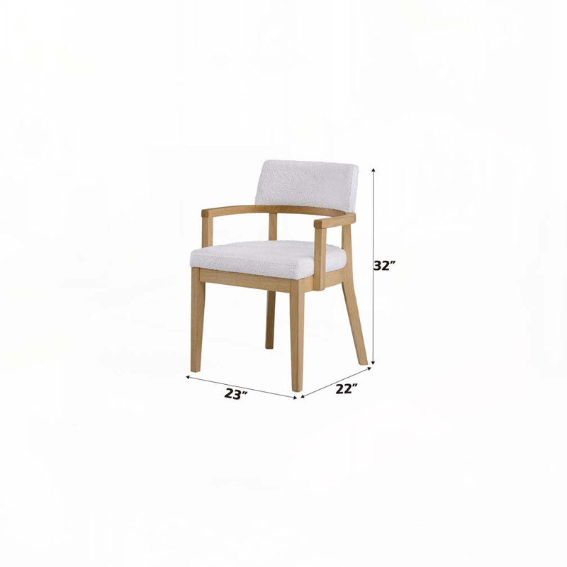 Ensemble de chaises de salle à manger rembourrées en tissu avec dossier et accoudoirs