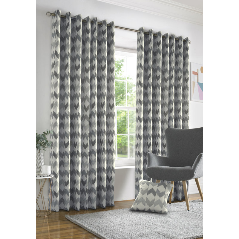 Iyahna Semi Sheer Curtain Pair, Beige Latte, 167cm Width x 137cm Drop