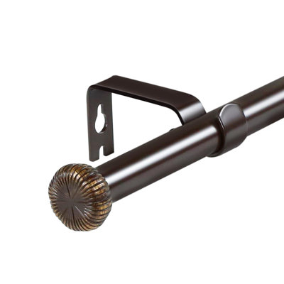 5/8" Single Curtain Rod With Adette Finials