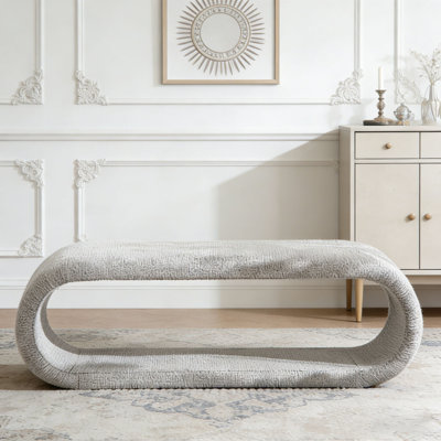 52.17"Wide Chenille Upholstered Bench