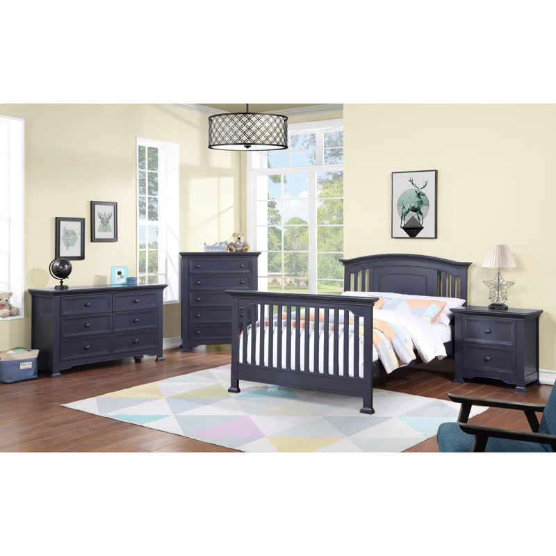 Lit de bébé convertible 4 en 1 Conrad, Bleu mystique