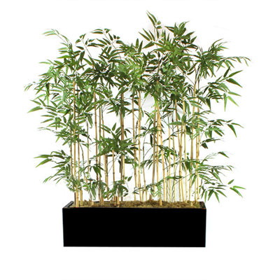 Faux Bamboo Hedge in Wood Freestanding