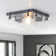2-light Transparent Wavy Glass Flush Mount