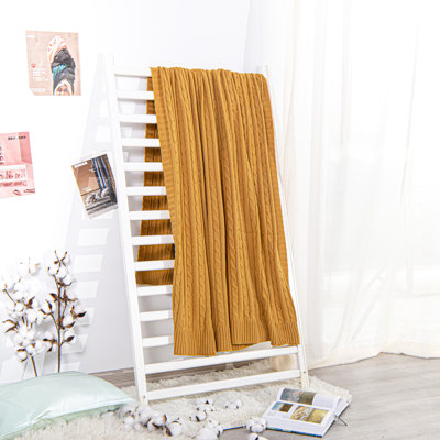 100% Natural Cotton Cable Knit  Blanket, Soft Breathable Blanket, 60"x80"