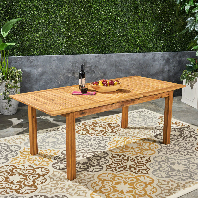 Table de salle à manger en bois avec option extensible - couleur naturelle, P 36,24 po x l 63,91 po, H 30,47 po, table d'appoint gracieuse, profondeur de 35,5 po, largeur de 63 po, hauteur de 30,47 po