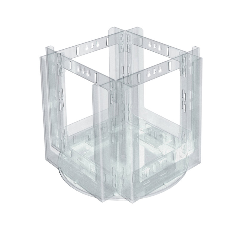 Clear Acrylic Four-Pocket Revolving Brochure Holder