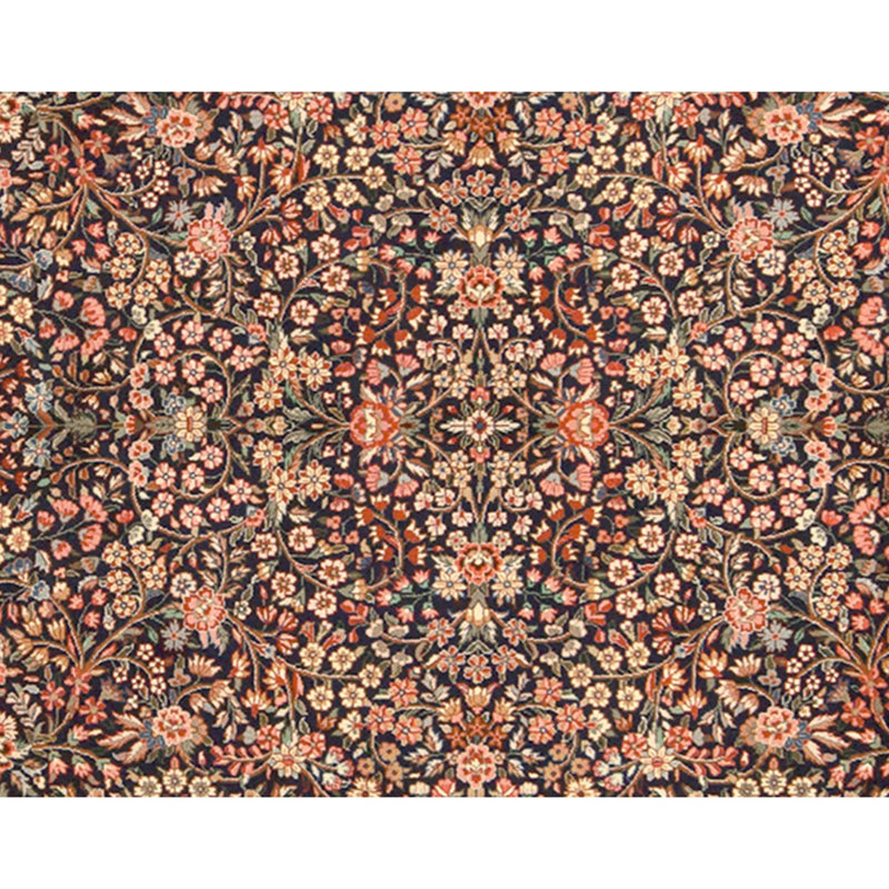Hand Knotted Wool Area Rug in Navy