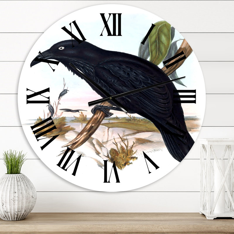 Oiseaux australiens rétro VI - Horloge murale traditionnelle, Surdimensionné