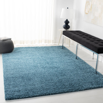 Jiang Shag Turquoise Area Rug