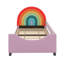 Lit de jour simple rembourré Ashunte Rainbow