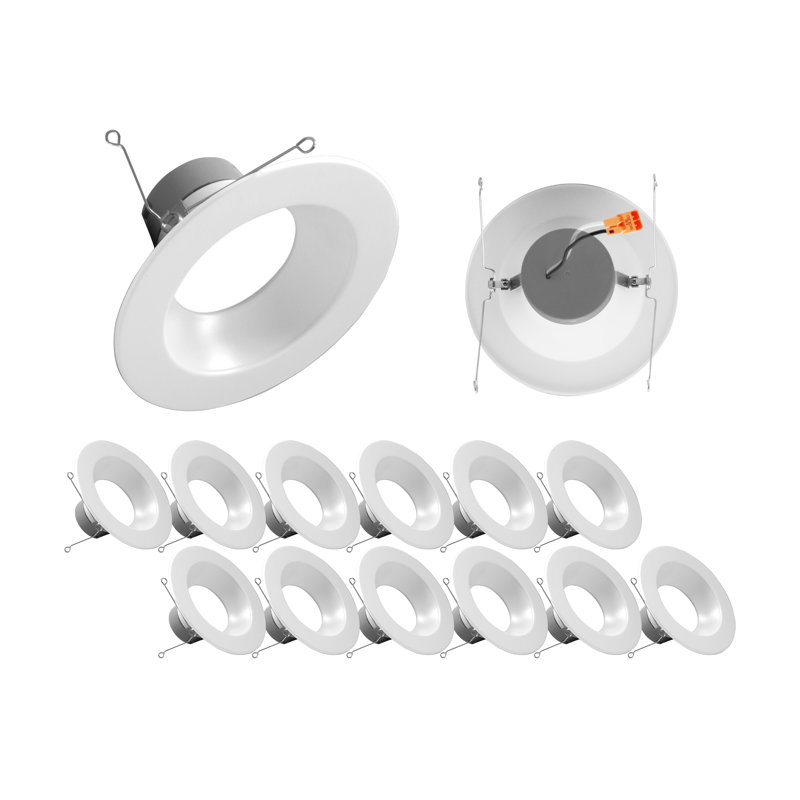 6-Inch White Dimmable LED Retrofit Recessed Lighting Kit, 12-Pack