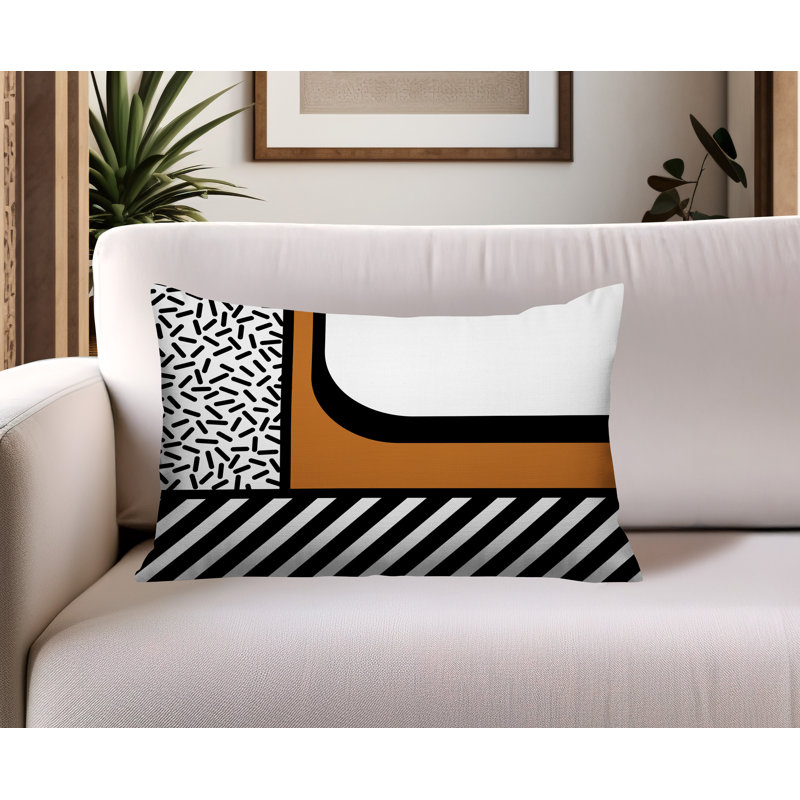 Oreiller rectangulaire réversible intérieur / extérieur Jazzo, Rectangulaire H 14 po x l 20 po, Orange